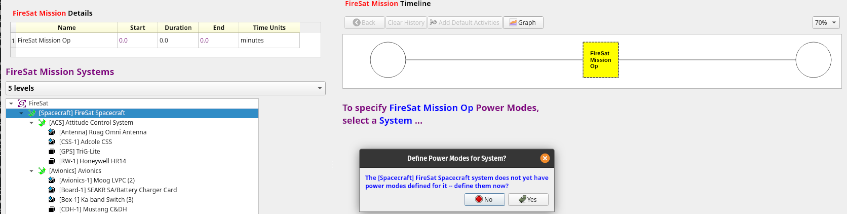 Dialog for a Newly Selected System