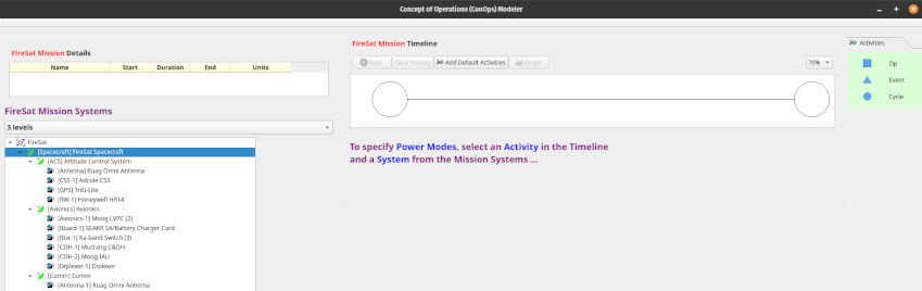 Initial ConOps Modeler Interface