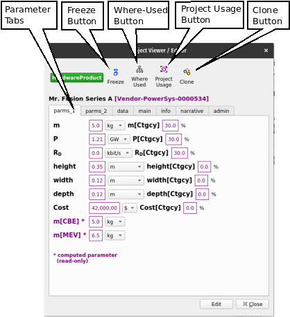 Object Viewer/Editor Elements