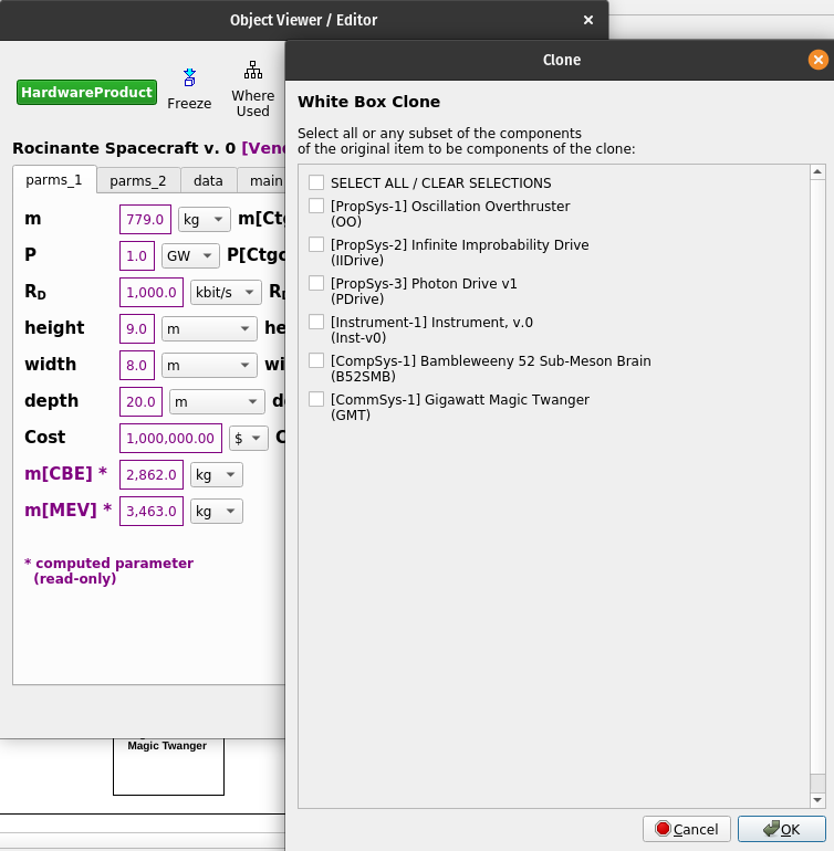 Create White Box Clone Dialog
